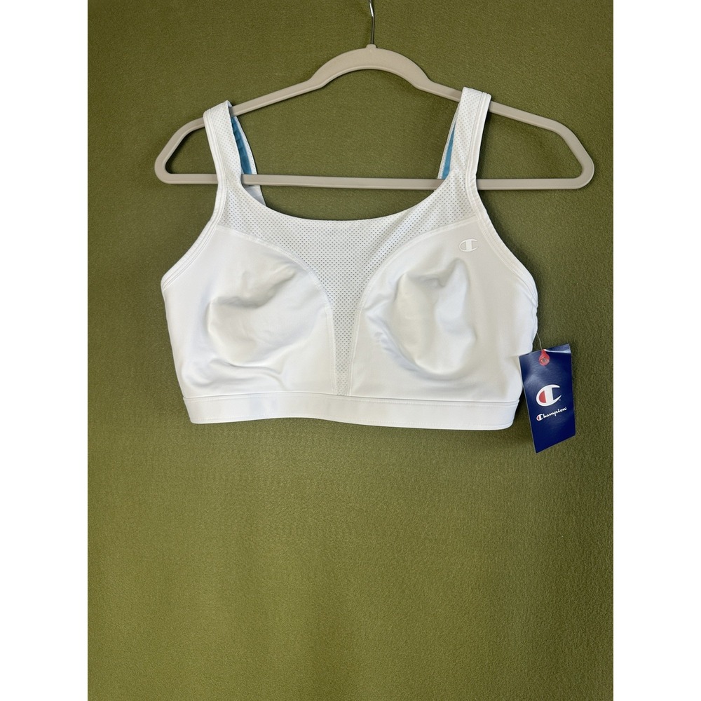NWT Champion Women's Spot Comfort Full Support Sport Bra White Size 38D